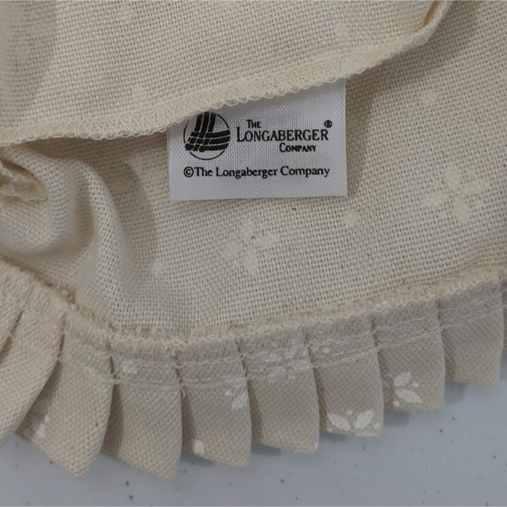 New Longaberger SM Small Key Fabric Liner in Natural Cream Tan White Print NWT - Picture 6 of 7